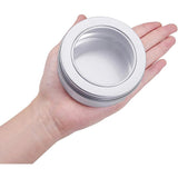 Round Aluminium Tin Cans, Aluminium Jar, Storage Containers for Cosmetic, Candles, Candies, with Screw Top Lid, Platinum, 8.3x3.8cm, Capacity: 150ml, 10pcs/set