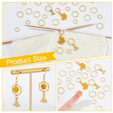 Bee & Honeycomb Zinc Alloy Enamel Pendant Locking Stitch Marker Sets, with Hexagon Ring Stitch Markers, Golden, 3.2~3.7cm, 22pcs/set, 2 sets/box