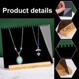 Acrylic Necklace Display Planks, with Wood Base, Organizer Holder for Necklaces, Rectangle, Black, Finished Product: 7.1x25x21cm