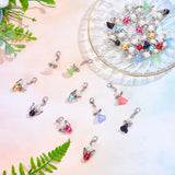 40Pcs 2 Styles Acrylic & Alloy Pendants, with Glass Beads, Alloy Beads & Lobster Claw Clasps, Angel, Mixed Color, 38mm, 20Pcs/Style