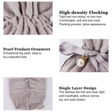Velvet Jewelry Bags with Drawstring & Plastic Imitation Pearl, Velvet Cloth Gift Pouches, Gray, 13.2x14x0.4cm