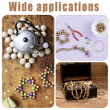 120Pcs 3 Styles Eco-Friendly Spray Painted Wooden Beads, Round, Goldenrod, 8~12x7~10.5mm, Hole: 2.3~3mm, 40pcs/style