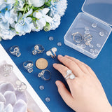 DIY Double Blank Dome Finger Ring Making Kit, Including Brass Cuff Rings Components, Glass Cabochons, Stainless Steel Color, US Size 10 1/2(20.1mm), 30Pcs/box