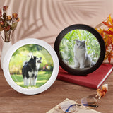 2Pcs 2 Colors MDF Photo Frame Stand, Table Top Picture Frames, Flat Round, Mixed Color, 206x18mm, Inner Diameter: 195.5mm, 1pc/color