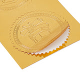 Self Adhesive Gold Foil Embossed Stickers, Medal Decoration Sticker, Word EXCELLENCE, Gold, 22x6x0.05cm, 4pcs/sheet