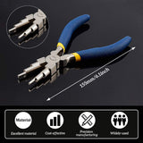 Iron Wire Looping Pliers, with Non-Slip Comfort Grip Handle, for Loops and Jump Rings, Blue, 155x84x13mm, head: 3mm/3.5mm/6mm/7mm/8.5mm/9.5mm