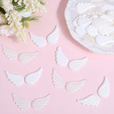 30 Pairs 2 Colors Opaque & Translucent Resin Cabochons, Angel Wing, Mixed Color, 36x22x3.5mm, 15 pairs/color