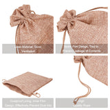 Burlap (Polyester) Packing Pouches Drawstring Bags, Peru, 18x13cm