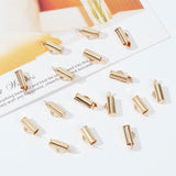 100Pcs 304 Stainless Steel Slide On End Clasp Tubes, Slider End Caps, Real 18K Gold Plated, 10.5x5.5x4mm, Hole: 3.5x1.5mm, Inner Diameter: 3mm
