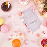 60Pcs 15 Styles Opaque Resin Imitation Food Cabochons, Ice Cream & Cake & Donut, Mixed Shapes, Pink, 14~31.5x8~22x4~12mm, 4pcs/style