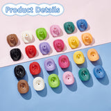 48Pcs 12 Colors Opaque Acrylic Beads, Cowboy Hat, Mixed Color, 26x21mm, 4pcs/color