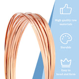 Copper Craft Wire, Flat, Raw(Unplated), 1x0.2mm, about 19.69 Feet(6m)/Roll