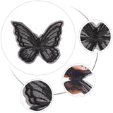 30pcs Handmade Organza Woven Costume Accessories, Butterfly, Black, 53~57x56~63x2~3mm