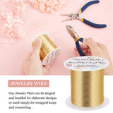 1 Roll Round Copper Wire, for Jewelry Making, Light Gold, 24 Gauge, 0.5mm, about 262.47 Feet(80m)/Roll