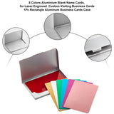 56 Sheets 8 Colors Aluminium Blank Name Cards, for Laser Engraved  Custom Visiting Business Cards, with 1Pc Rectangle Aluminum Business Cards Case, Mixed Color, Card: 86x54x0.2mm, 7 sheets/color