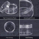 Plastic Bead Containers, Seed Beads Containers, Column, Clear, 5.6x3.4cm, Capacity: 50ml, 12pcs/box