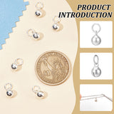 5Pcs Sterling Silver Pendants, Bell Charms, with Jump Rings, Silver, 8.8x6mm, Hole: 4mm