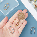 4Pcs 4 Styles Ion Plating(IP) 304 Stainless Steel Screw Carabiner Lock Charms, for Necklaces Making, Oval & Rectangle, Golden & Stainless Steel Color, 25.5~26x14~14x4mm, Screw: 7~8x4~4.5mm, 1pc/style