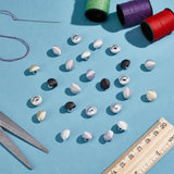 100Pcs 5 Colors 1-Hole Cloth Shank Buttons, with Alloy Findings, Mushroom Shaped, Mixed Color, 10x8mm, Hole: 1.6x2.3mm, 20pcs/color
