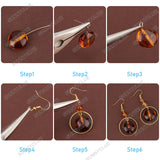 DIY Imitation Gemstone Beads Earring Making Kit, Including Acrylic Beads, Brass Linking Rings & Pin & Earring Hooks, Sandy Brown, Beads: 50pcs/box