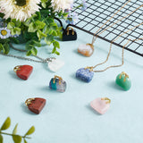 9Pcs 9 Styles Natural Mixed Gemstone Pendants, Handbag Charm, with Golden Tone Alloy Findings, 25~28x23.5~24x8.5mm, Hole: 6x6.5mm, 1pc/style