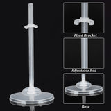 Transparent Plastic Adjustable Doll Standing Bracket, Doll/Action Figure Mini Display Holder, White, Finish Product: 7.3x9.8x20.5cm, 36Pcs/set