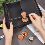 Cowhide Leather Sew on Bag Tuck Lock Clasp, Purse Thumb Press Closure, with Alloy Findings, Camel, 6.7x3.9x1.25cm