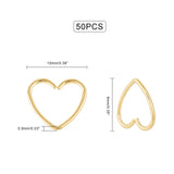 304 Stainless Steel Jump Rings, Open Jump Rings, Heart, Golden, 20 Gauge, 9x10x0.8mm, Inner Diameter: 6.5x9mm, 50pcs/box