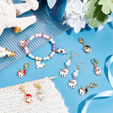 Alloy Enamel Unicorn Pendant Locking Stitch Markers,Zinc Alloy Lobster Claw Clasps Stitch Marker, Mixed Color, 3.6cm,  5 colors, 2pcs/color, 10pcs/set