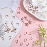 60Pcs 304 Stainless Steel Leverback Earring Findings, with Loop, Rose Gold, 16x10x2mm, Hole: 1.4mm, Pin: 0.7x0.9mm
