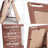 MDF Photo Frames, for Tabletop Display Photo Frame, Rectangle with Word, Star Pattern, 195x254x12mm