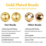 Rack 1000Pcs Plating Brass Beads, Long-Lasting Plated, Round, Golden, 2mm