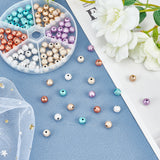 Spray Painted Acrylic Beads, Matte Style, Round, Mixed Color, 8mm, Hole: 2mm, about 120pcs/box