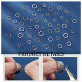 300Pcs 10 Styles Brass Jump Rings, Open Jump Rings, Long-Lasting Plated, Round Ring, Mixed Color, 4~8x0.7~1mm, 18~21 Gauge, Inner Diameter: 2.8~6.4mm, 30pcs/style