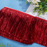 Polyester Fringe Trimmings, Tassel Trims, Ornament Accessories, Dark Red, 150x1mm, 10m/card