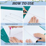 Acrylic Rulers, Measuring Tool, for Hole Punchings, Clear, 17~32x2x0.3cm, 3pcs/set