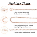 10Pcs 10 Styles Brass Paperclip & Cable & Box & Satellite & Bar Link Chain Necklaces Set, Rose Gold, 17.71~17.91 inch(45~45.5cm), 1Pc/style