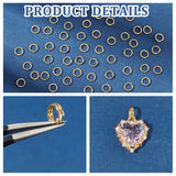 2 Bags Brass Split Rings, Double Loops Jump Rings, Real 18K Gold Plated, 6x1.5mm, Hole: 4.5mm, Single Wire: 0.75mm, about 50pcs/bag