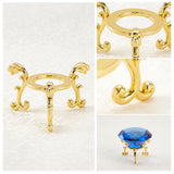 Iron Tray Pedestal, for Crystal Ball, Golden, 7.1x4.1cm, Tray: 2.6cm, 4pcs/set