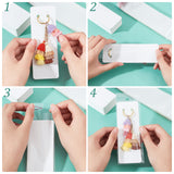 100Pcs Paper Keychain Display Cards, with 100Pcs OPP Cellophane Bags, White, 15x5.2x0.03cm