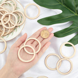 Unfinished Wood Linking Rings, Laser Cut Wood Shapes, for DIY Crafts and Jewelry Making, Tan, 50x2.5mm, Inner Diameter: 40mm