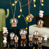 10Pcs 5 Style Iridescent Glass Dome Cover, Decorative Display Case, Cloche Bell Jar Terrarium with Cork Base, Round, Clear AB, 20~40x28~48.5mm, Inner Diameter: 11~21.5mm, 2pcs/style
