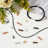 30 Sets 5 Colors Brass Bayonet Clasps, Column, Leather Cord Clasps Findings, Mixed Color, 18x6mm, Hole: 5mm, 6 sets/color