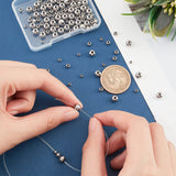 304 Stainless Steel Smooth Round Beads, Stainless Steel Color, 6x4.8mm, 4x3mm, 3x2mm, Hole: 1.2~2mm, 150pcs/box