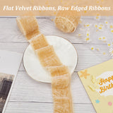 Flat Velvet Ribbons, Raw Edged Ribbons, Clothes Accessories, Camel, 2 inch(50mm), about 3 Yards/Roll