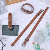 Cowhide Dog Collar, with Platinum Iron Clasp, for Small Medium and Large Dogs, Pet Supplies, Saddle Brown, 310x14x11mm