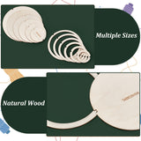 12Pcs Wood Macrame Coaster Cutting Template, Macrame Coaster Tools, for DIY Crafts Making, Flat Round, Antique White, 40~140x2~2.2mm