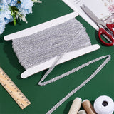 25M Polyester Braided Lace Trim, Sewing Centipede Lace Ribbon, for Clothes Accessories and Curtains Accessories, Silver, 1/4 inch(8mm), about 27.34 Yards(25m)/Set