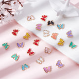 100Pcs 10 Colors Alloy Enamel Charms, Butterfly, Light Gold, Mixed Color, 10.5x13x3mm, Hole: 2mm, 10pcs/color