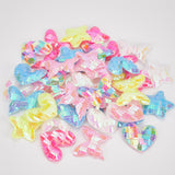 72Pcs 18 Style Fabric & Sequin Ornament  Accessories, Mix-shaped, Mixed Color, 45~52x43~48x6.5~8mm, 4pcs/style